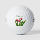 Balles De Golf Tulipes rouges avec verdure (Devant)