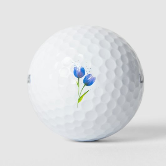 Balles De Golf Tulipes violettes bleues (Devant)