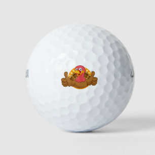 Balles De Golf Turquie Thanksgiving ou Christmas Cartoon Characte