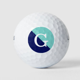 Balles De Golf Turquoise Aqua Navy Blue 2 Tone Diag dans Monogram