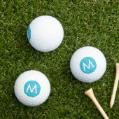 Balles De Golf Turquoise Bleu Moderne Monogramme Parties scintill (Herbe in situ)