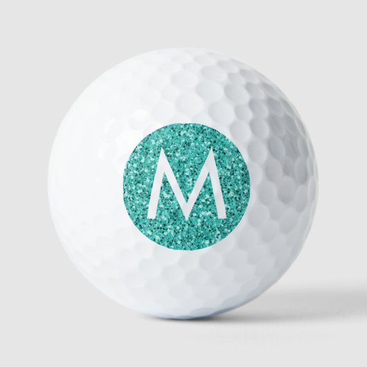 Balles De Golf Turquoise Bleu Personnalisé Initiale (Recto)