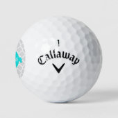 Balles De Golf Turquoise Quatrefoil Boules de Golf Personnalisées (Logo)
