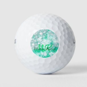 Balles De Golf Turquoise turquoise agate aqua monogramme ajouter