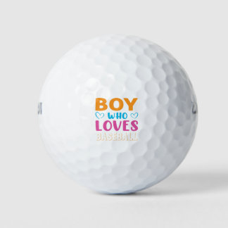 Balles De Golf Typographe de base-ball de Just a Boy who Loves