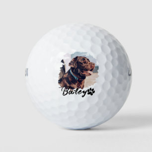 Balles De Golf Typographie Cool simple et moderne Nom et photo