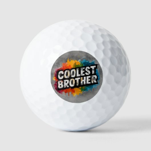 Balles De Golf Typographie du FRÈRE le plus froid avec éclaboussu (Recto)