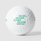 Balles De Golf Typographie Green Golfer's Name (Recto)