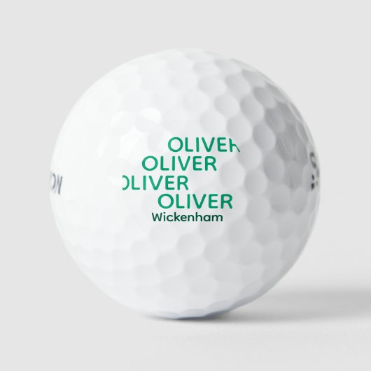 Balles De Golf Typographie Green Golfer's Name (Recto)