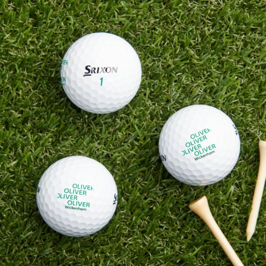 Balles De Golf Typographie Green Golfer's Name (Herbe in situ)