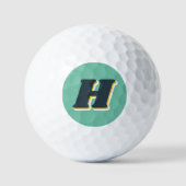 Balles De Golf Typographie Rétro Cool Monogramme Initial | Vert (Recto)