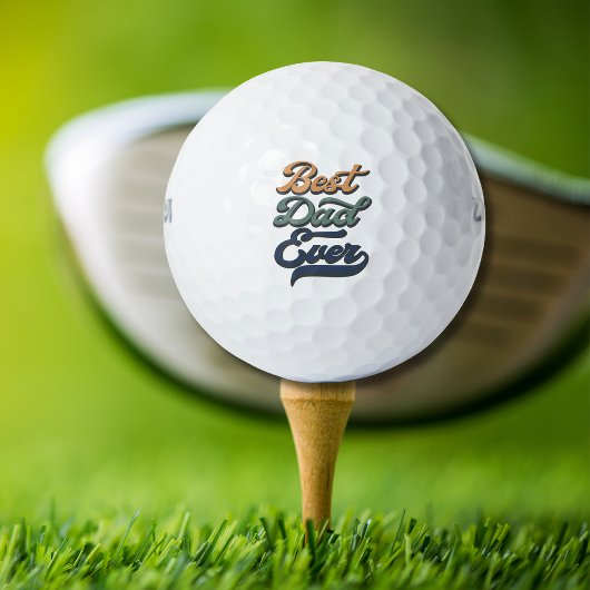 Balles De Golf Typographie rétro Meilleure Fête des pères papa ja