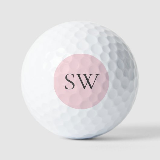 Balles De Golf Typographie simple rose et gris (Recto)