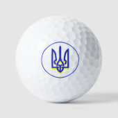 Balles De Golf Ukraine Bleu Jaune Trident (Recto)