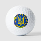 Balles De Golf Ukraine, drapeau, Coat of Arms, Ukrainian Tryzub (Recto)