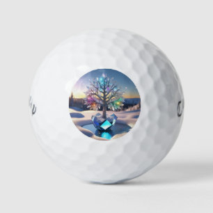 Balles De Golf Un cristal de verre, parties scintillant à l'intér