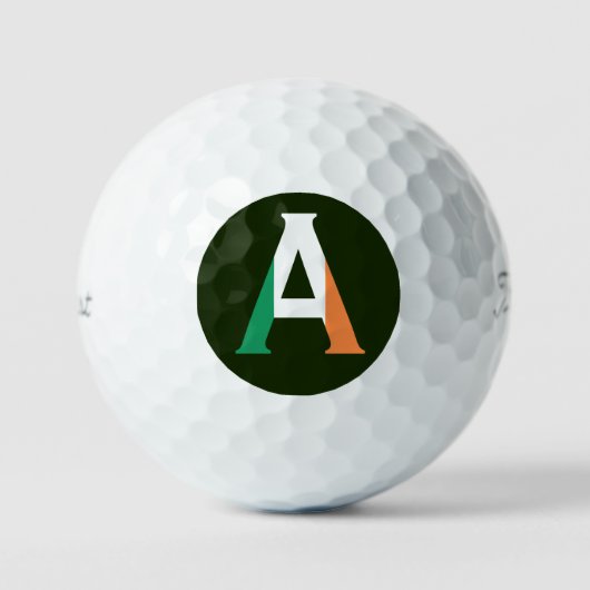 Balles De Golf Un monogramme superposé sur Irish Flag tpv1 gbcnt (Recto)
