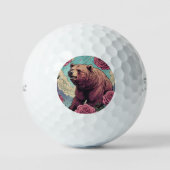 Balles De Golf Un ours enragé plonge dans le rose (Recto)