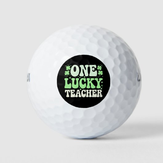 Balles De Golf Un professeur chanceux professeur rétro groovy St- (Devant)