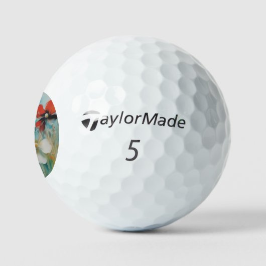 Balles De Golf Un tableau abstrait avec des fleurs sauvages (Logo)
