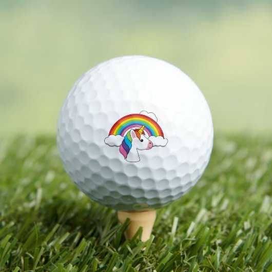 Balles De Golf Unicorne et arc-en-ciel avec nuages Kawaii (T-shirt Insitu)