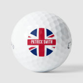 Balles de Golf Union Jack - Nom Monogramme Drapeau (Recto)