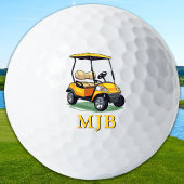 Balles De Golf Unique Cart Golfer Personalized 3 Initial Monogram