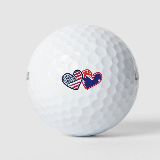Balles De Golf USA Australie Amour (Devant)