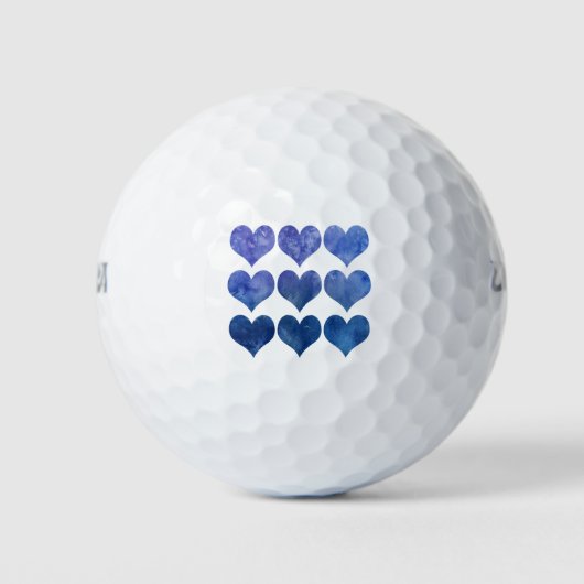 Balles De Golf Valentine Blue Heart Abstrait (Devant)