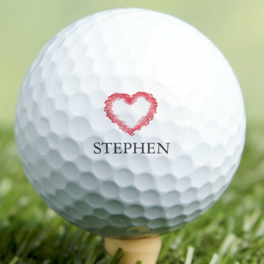 Balles De Golf Valentine’s Gift for Him - Romantic Red Heart Love