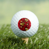 Balles De Golf Valentines dorées et rouges (T-shirt Insitu)