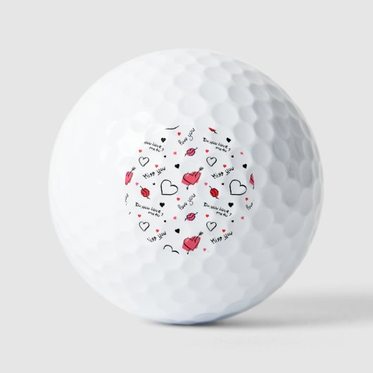 Balles De Golf Valentine's Hearts Arrow sans couture (Recto)