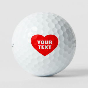 Balles De Golf Valentines Jour coeur amour romance personnalisée