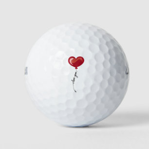 Balles De Golf Valentines Jour Je t'aime Typographie