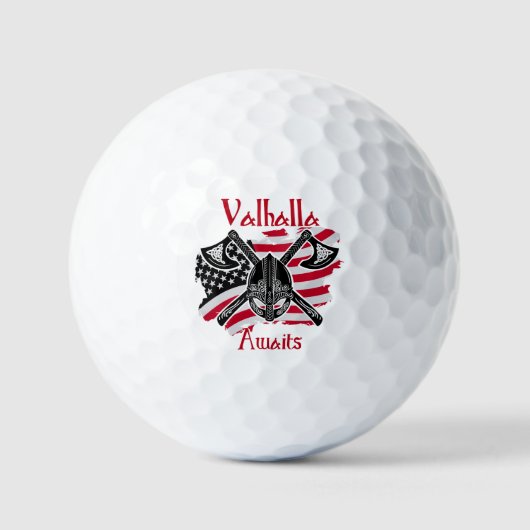 Balles De Golf Valhalla Await - Drapeau américain (Recto)