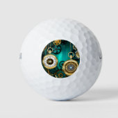Balles De Golf Veille bijoux Steampunk sur un Arrière - plan vert (Devant)