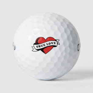 Balles De Golf Véritable amour Tatouage Coeur Design romantique