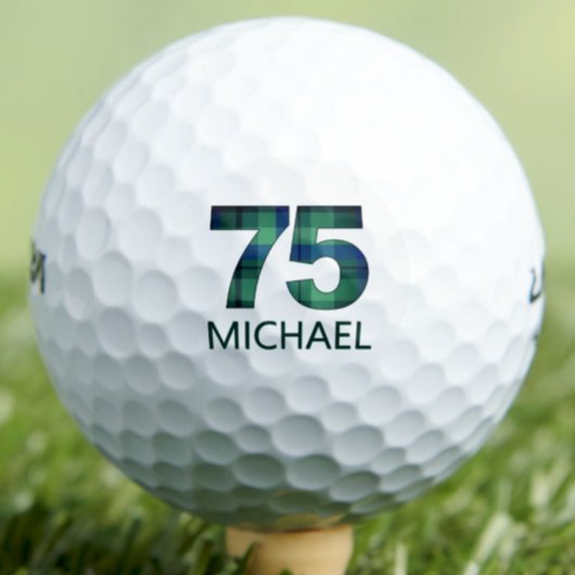 Balles De Golf Vert bleu 75e anniversaire - 75 ans cadeau plaid