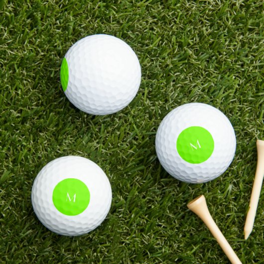 Balles De Golf vert fluorescent - ajouter du monogramme (Herbe in situ)