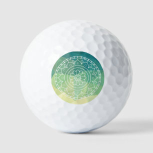 Balles De Golf Vert jaune Mandala Inspiration Harmony Flower