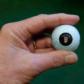 Balles De Golf Vert violet jaune rouge Monogramme initial D noir