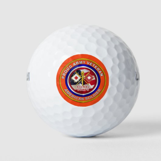 Balles De Golf Vétéran de l'armée des transmissions fier (Devant)