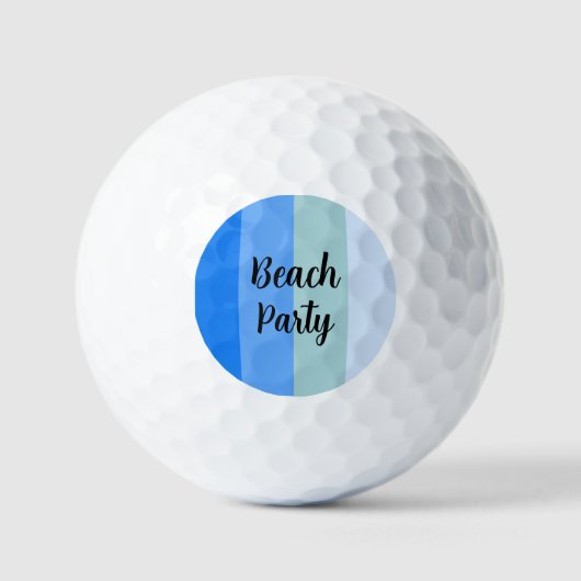 Balles De Golf Vibes De Plage, Bleues (Recto)