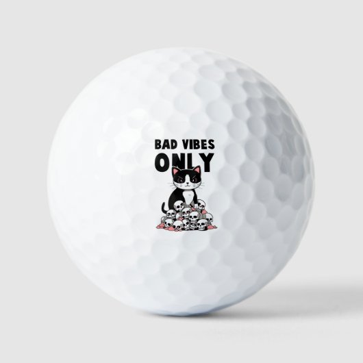 Balles De Golf Vibes incorrectes uniquement - Chat et crânes (Recto)