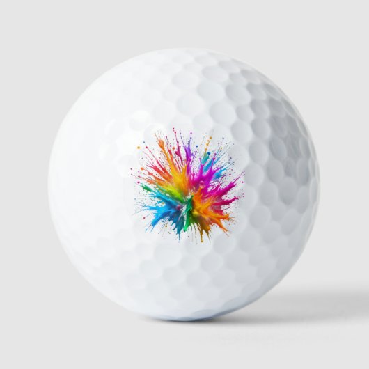 Balles De Golf Vibrant Rainbow Paint Splatter Explosion (Recto)