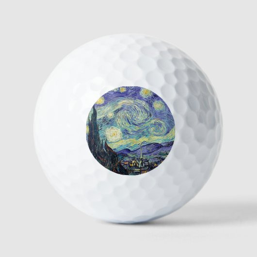 Balles De Golf Vincent Van Gogh/ La Nuit étoilée (Recto)