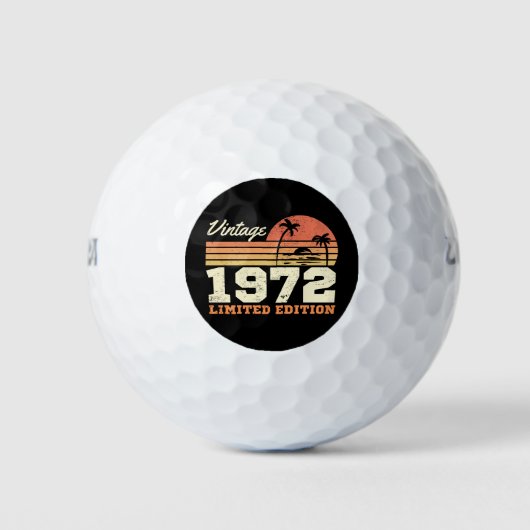 Balles De Golf Vintage 1972 52e anniversaire (Devant)