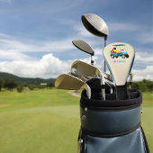 Balles De Golf Vintage Retro Golf Cart Cute Blue Monogrammed