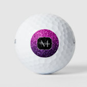 Balles De Golf Violet rose ombre faux parties scintillant scintil (Devant)