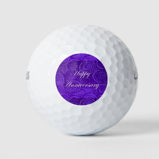 Balles de golf violettes Anniversaire (Devant)